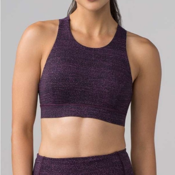 Lululemon Fast & Free Bra *Nulux Salt Dark Mystic Purple Black Size 6 - Picture 2 of 7